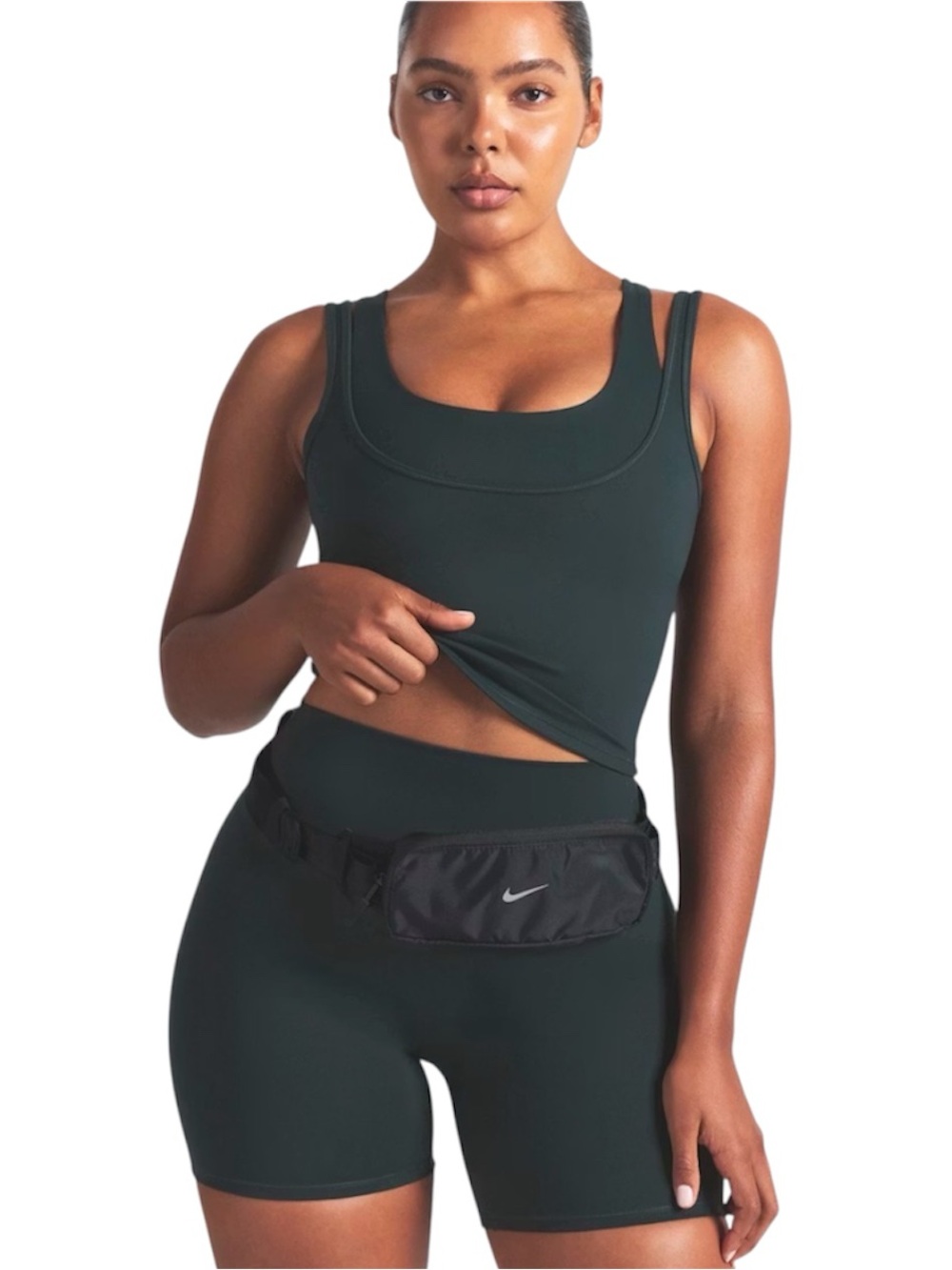 SKIMS x Nike Matte Double Strap Scoop Tank Top Dark Teal Size Small NWT